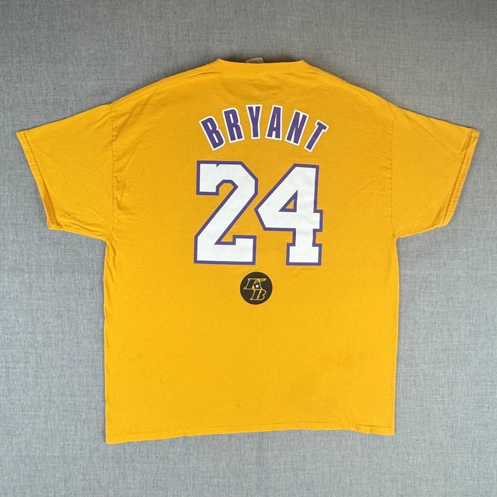 Los Angeles Lakers Shirt Mens XL Yellow Kobe Bryant #8 #24 Gildan 1/31/2020 NBA - Picture 4 of 11